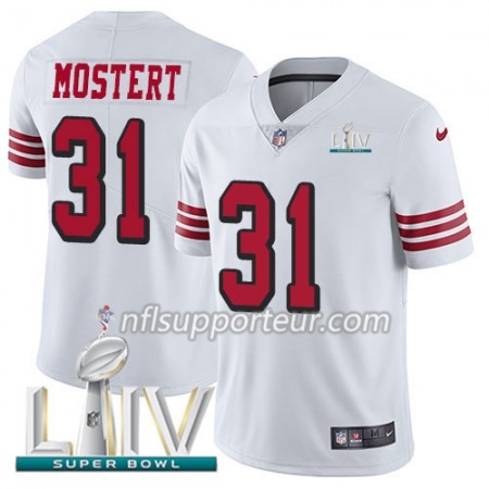 Maillot Homme San Francisco 49ers Raheem Mostert 31 Nike Blanc 2020 Super Bowl LIV